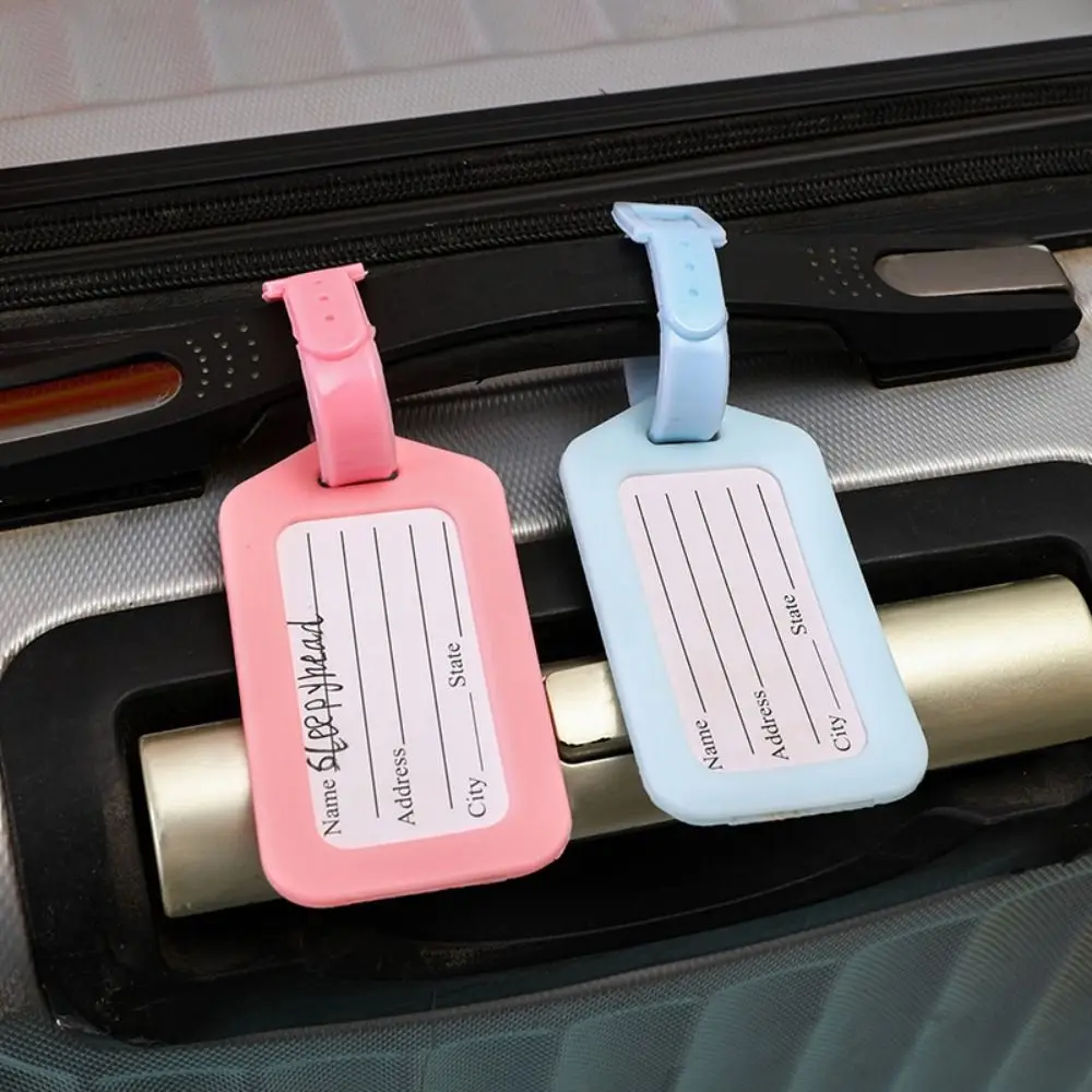 

Macaron Color Name Luggage Tag Solid Color Luggage Shape Airplane Suitcase Tag Travel Accessories Information Card Boarding Pass