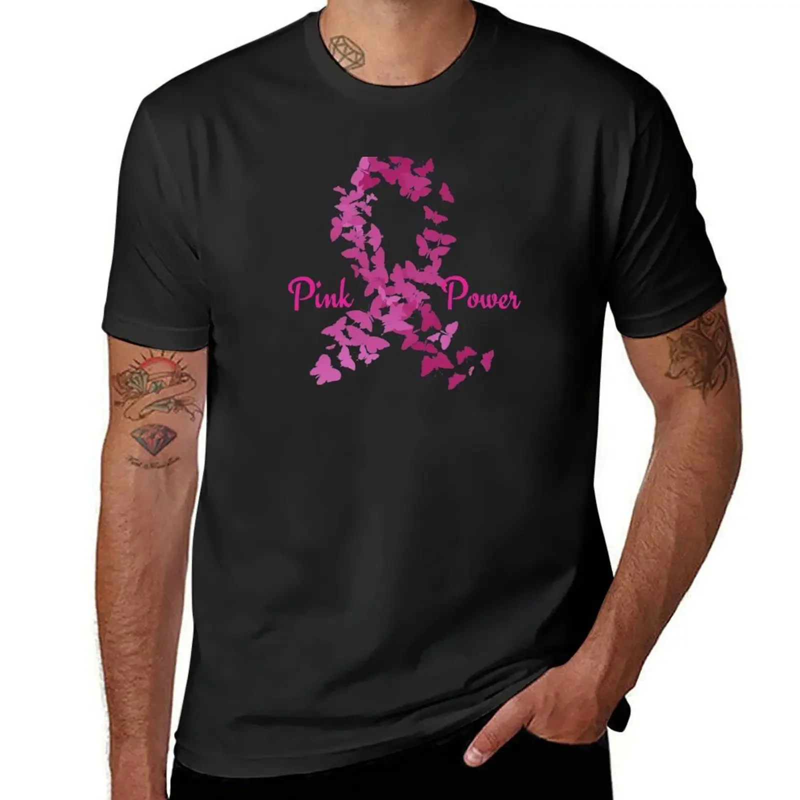 Pink Power - Breast Cancer Awareness T-Shirt vintage anime shirt anime mens vintage t shirts