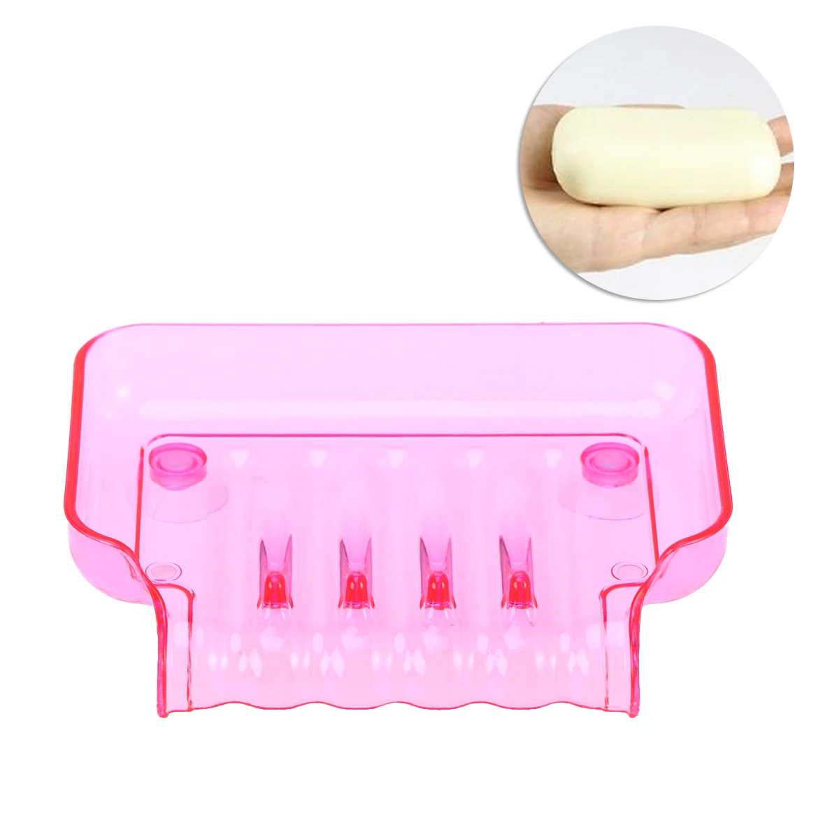 

Clear Bathroom Soap Dish Suction Holder Waterfall Design Space-Saving Storage Tray For Shower Wall Mounted Non-Metallic