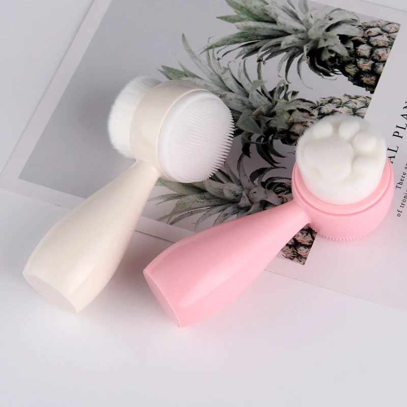 1pc Facial Cleansing Brush 2 In 1, Face Exfoliating Pore Deep Cleansing Brush, Ultra Fine Soft Bristle Dual Face Wash Brush