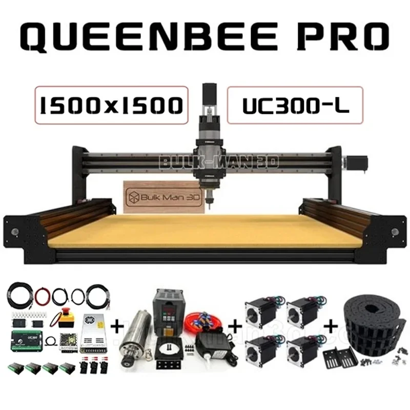 15%OFF BulkMan3D 1500x1500 QueenBee PRO CNC Router Machine Full Kit With UC300 MACH3 Control Kit CNC Router Engraving Machine