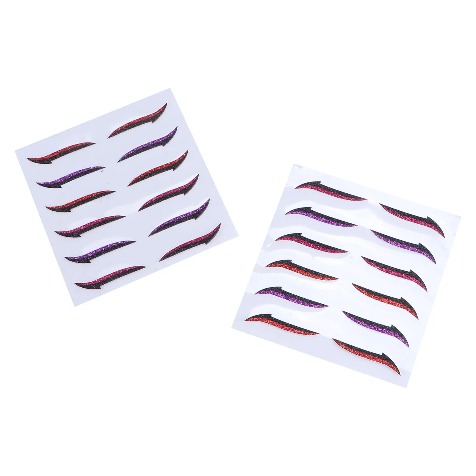 12 Paar Eyeliner-Aufkleber, doppelte Augenlidstreifen, zwei Farben, wasserdicht, schweißfest, wiederverwendbar, Augen-Make-up-Werkzeuge, unsichtbarer Eyeliner