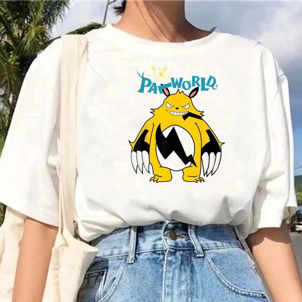 Maglietta Palworld Cartoon Animal Harajuku Print Shirt Kawaii Cartoon Graphic Tees estetica top Monster Survival Game Tee