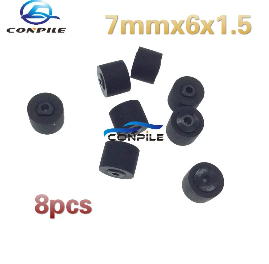 8pcs 7mmx6x1.5 pinch roller for rubber audio cassette deck tape recorder Stereo player walkman