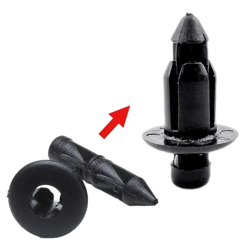10-100PCS 6mm Black Rivet Fairing Body Trim Panel Fastener Screw Clips For Honda Suzuki Kawasaki Toyota Lexus Plastic Rivet