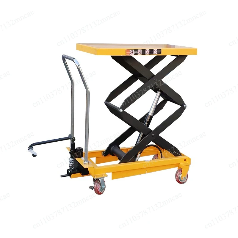 Manual Lifting Platform Truck Scissor Hydraulic Lift Loading and Unloading Truck Small Lifting Table Trailer