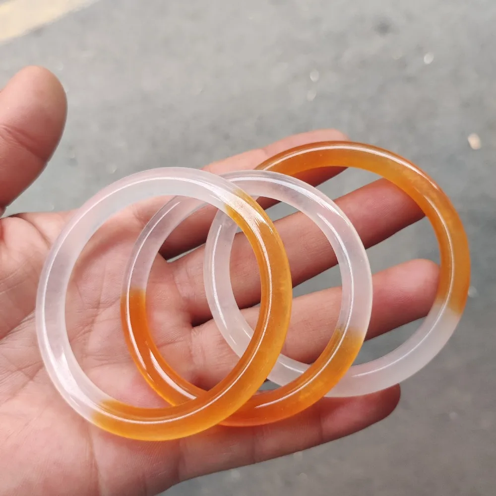 Ice Half Mountain Half Water Bracelet Yellow Jade Bracelet Fashionable and Versatile jade bracelet bangle bangles for women 3