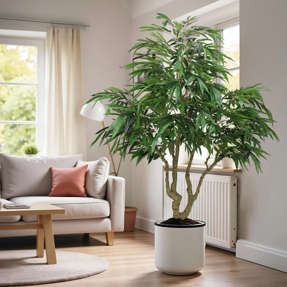 

Искусственная ива высотой 7 футов, декоративное растение для дома, квартиры или офиса, 1 шт./компл. в черном пластиковом горшке