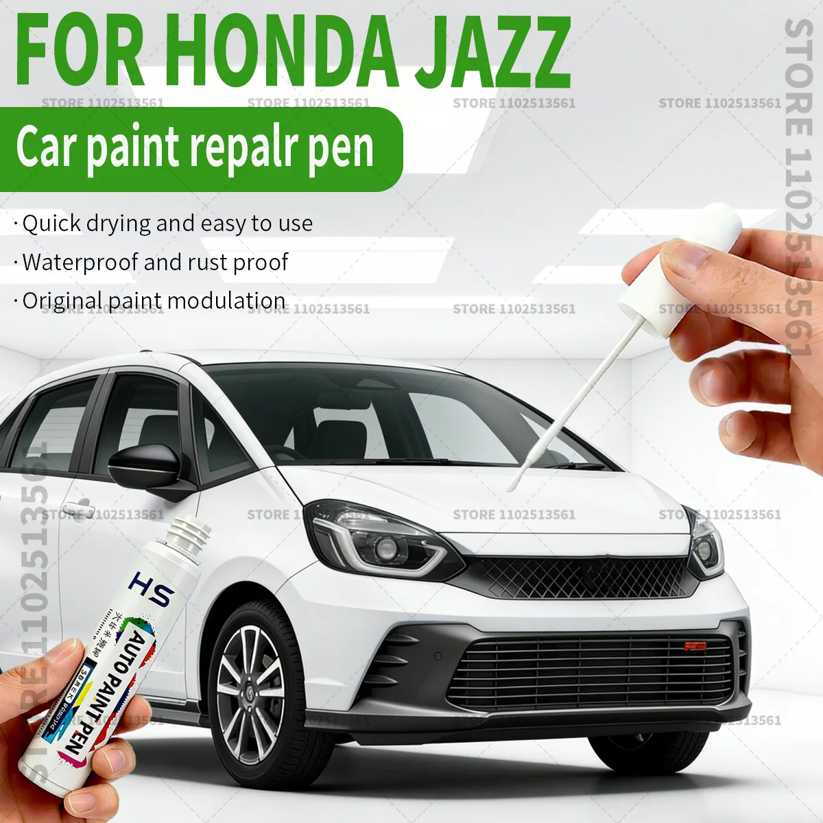 

Ручка-корректор для удаления царапин и восстановления краски для HONDA JAZZ: Alabaster silver, Platinum white pearl, Green Radiant red metallic, Urban gray