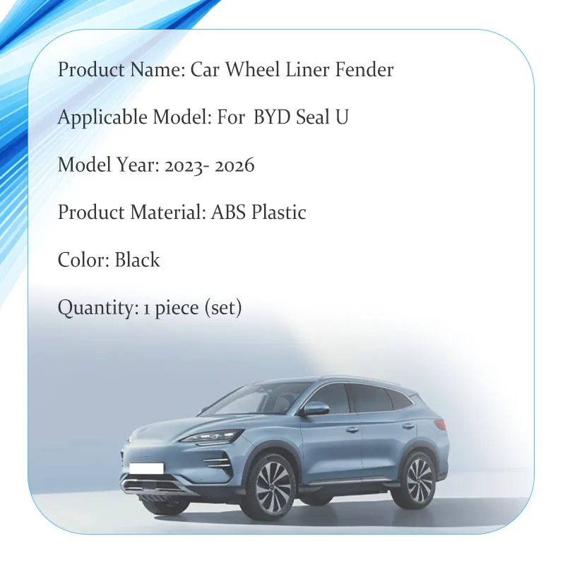 Car Wheel Liner Fender For BYD Seal U Sealion 6 SA3 2023-2027 ABS Left Right Wheel Mudguard Fender Decorative Mudflap Side Panel