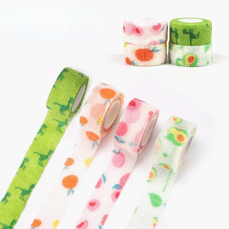 5pcs 2.5cm Sports Finger Bandage Elastic Student Ventilation Children Pet Play Autohesion Ball Tapes Preventing Sprains