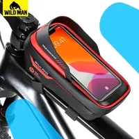WILD MAN Front Bike Frame Bag Waterproof Bicycle Bag Touch Screen Phone Cases 6.8\