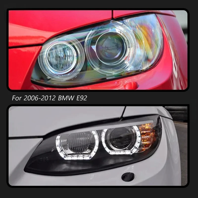 E92 E93 ترقية المصابيح الأمامية لسيارات BMW 3 Series M3 2006-2012 LED المصباح 330i 335i DRL Hid رئيس مصباح تعديل عين الملاك ثنائية شعاع