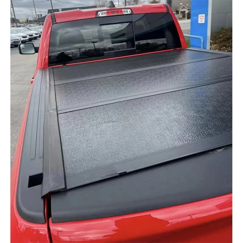 Sturdy Low Profile Aluminum Hard Tri Fold Tonneau Cover 5 5.5 6.5ft Durable Waterproof Heavy Duty Easy Installation Universal Fi