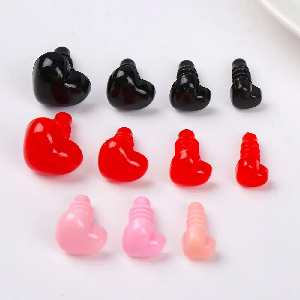 10Pcs Heart Shape Plastic Safety Noses For Doll Puppet Plush Animal Doll DIY Doll Making Crafts Accessories Nose Sewing Button