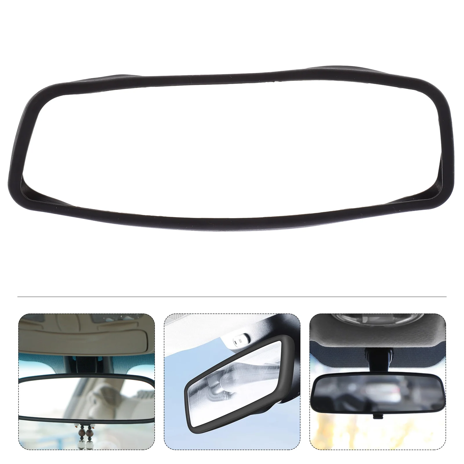 

Rearview Mirror Protector Cover Car Interior Guard Frame For 3/Y Lightweight Easy Install Smooth Surface Classic Color Auto