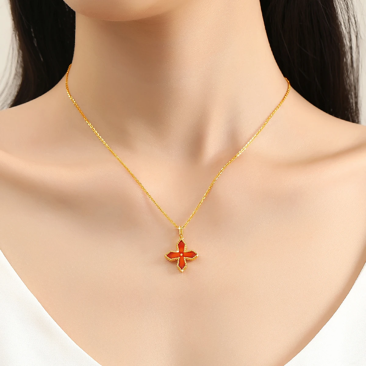 Old Gold Cross Pendant Woman Golden Crosses Pendants Necklace Y2k Women Christian Jewelry Miyuki Gifts for Mom Day Faith Mother