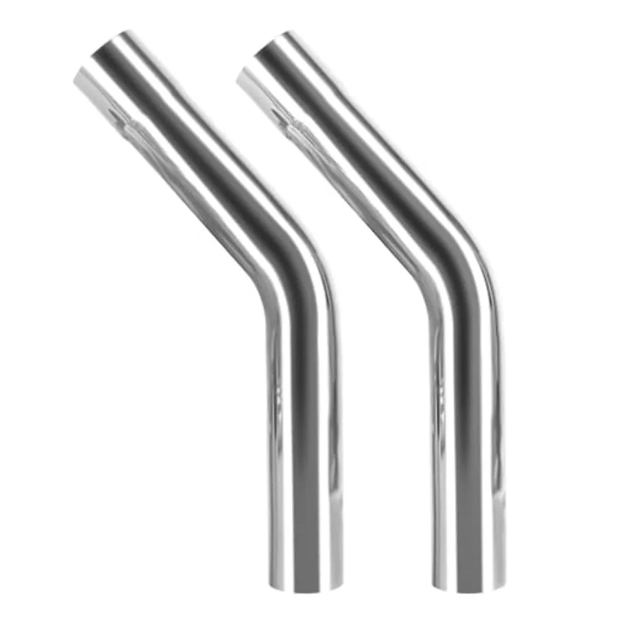 

45 Degree 3 inch O.D. Stainless Steel DIY Custom Exhaust Tubing 45° Mandrel Bend Exhaust Pipe, Polished Surface, Universal Fit