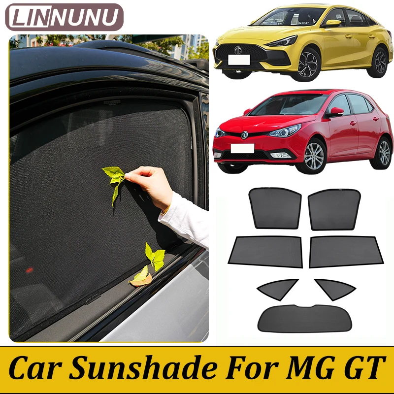 

LINNUNU For MG GT AP12 Magnetic Car Sunshade MG5 GT AP31 Window Mesh Curtain Interior Summer Privacy UV Protection accessories