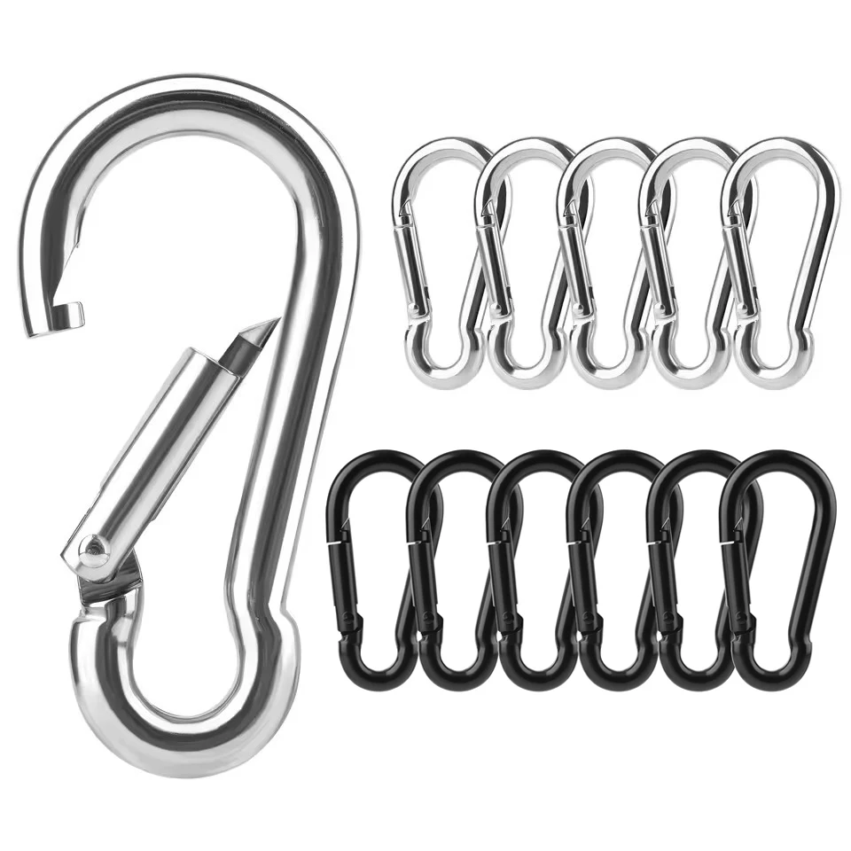 Versatile hook hiking buckle type D for outdoor use durable Spring Snap Carabiner Quick Link Lock Ring Tool Key Chain Key Ring