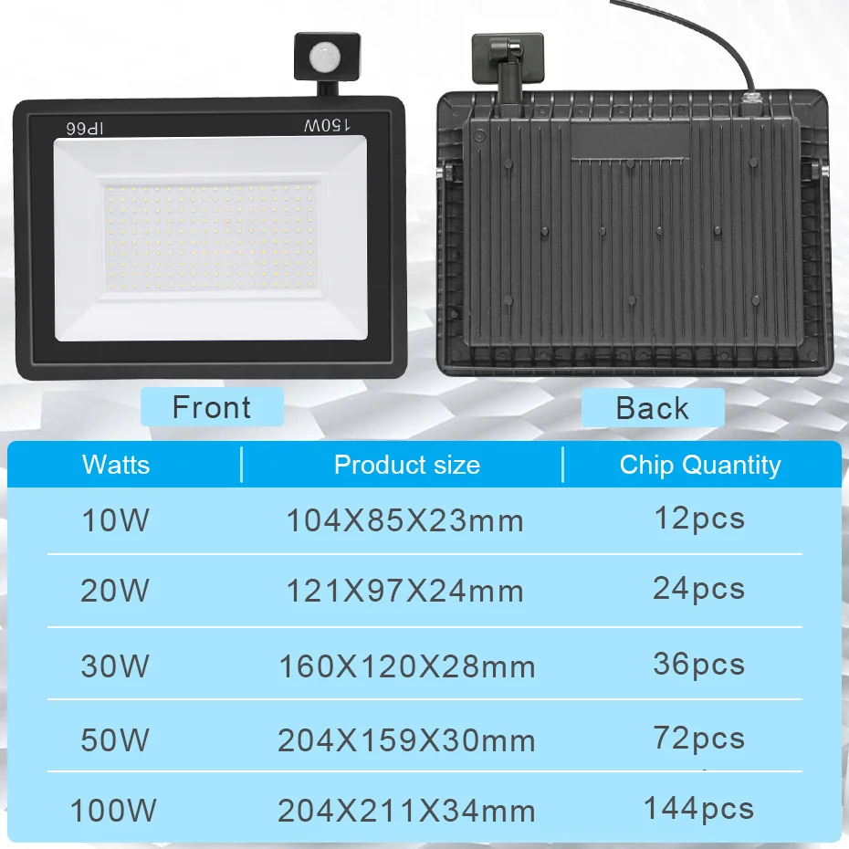 10W-100W LED Floodlight Remote Control PIR Motion Sensor IP66 220V Exterior Projector Spotlight Outdoor Lighting Led Flood Light