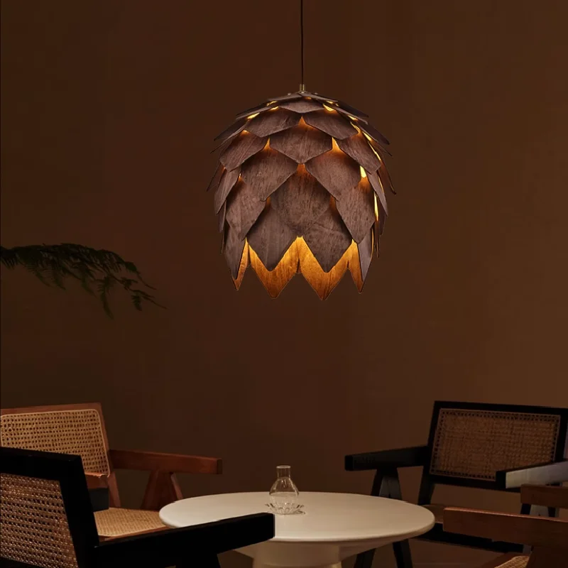 

Japanese restaurant Wooden pine cone chandelier Log wind B & B bedroom Tea room Living room Restaurant Bar small chandelier