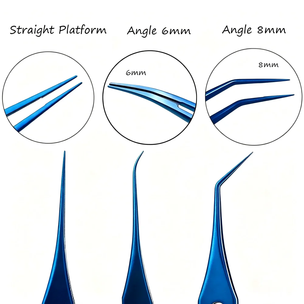 Titanium Alloy Fine Hair Extraction Implanter Tweezer Clamp Straight/Angle 6mm/8mm Fue Hair Transplant Forceps 1/5/10pcs