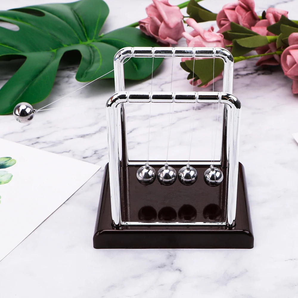 Metal Pendulum Ball Desk Table Decor Newton Ball Newton's Cradle Steel Balance Ball Physics Science Pendulum view 2