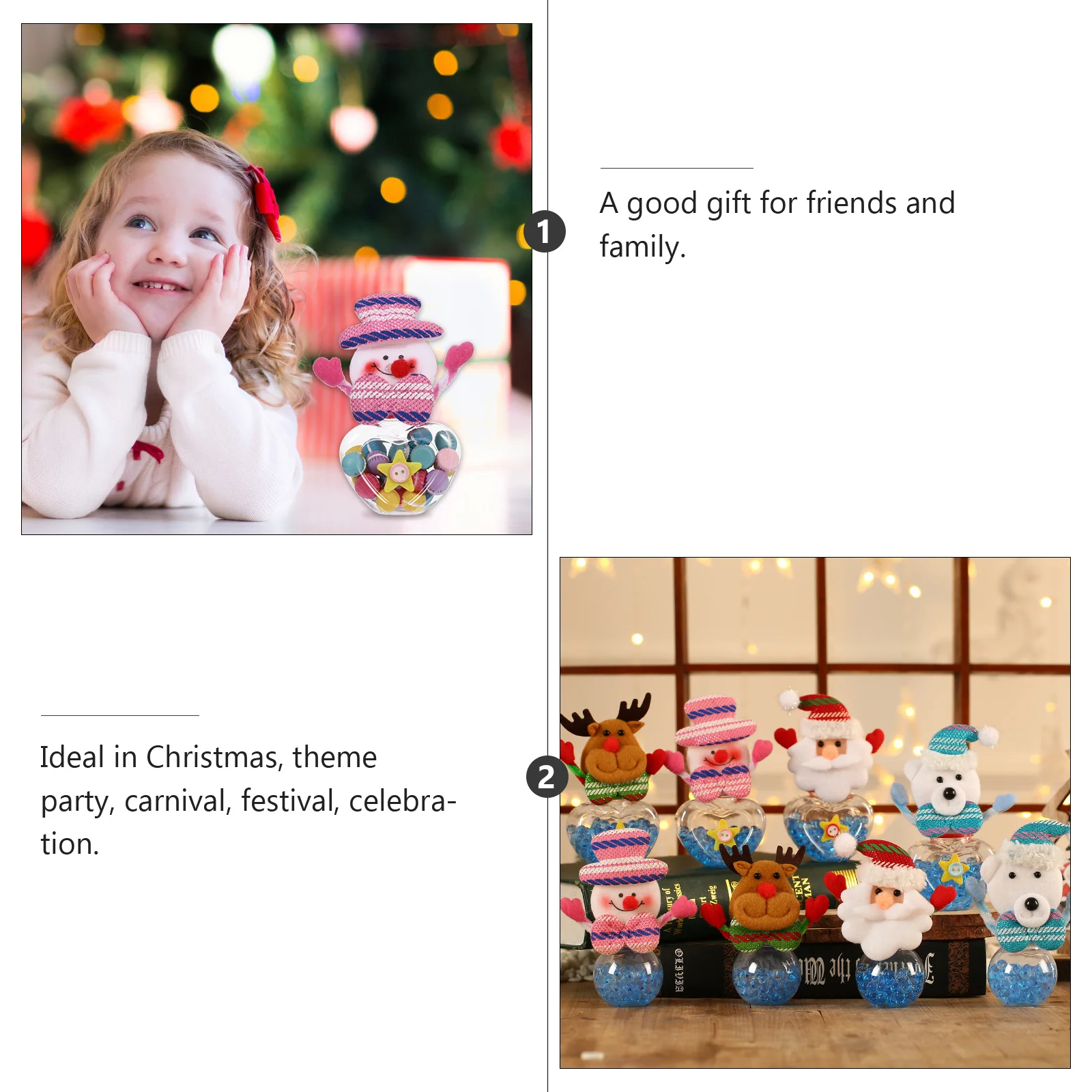 

5pcs Candy Jar Christmas Cartoon Storage Container For Sweets Party Supplies Decorative Box Chocolate Lollipops Treats Holder