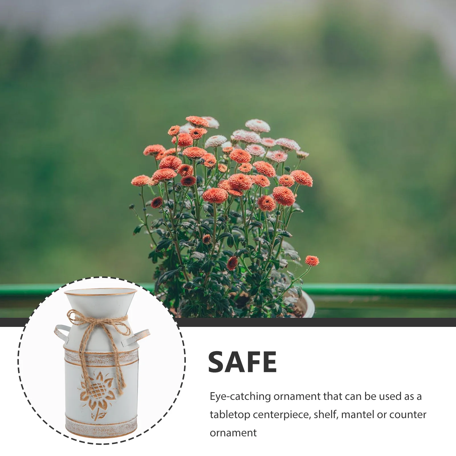 

Milk Can Flower Vase Vintage Metal Bucket With Handle For Flower Arrangement Rustic Tin Planter Dried Flowers Holder