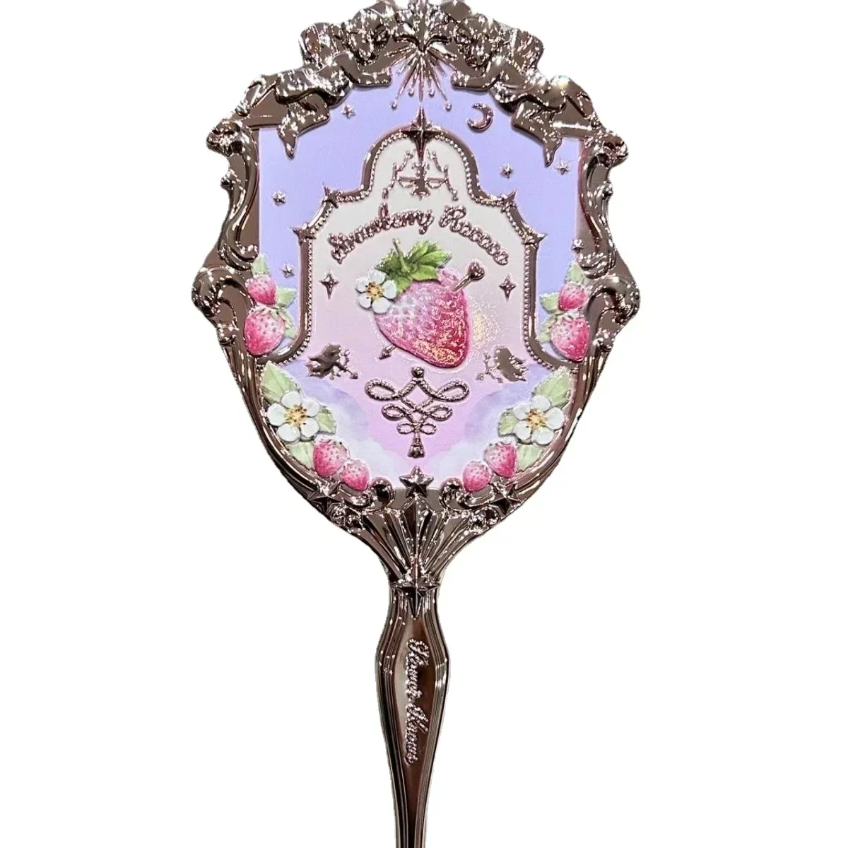 Flower Knows Violet Strawberry Rococo Series Hand Mirror Makeup Mirrors Portable Mirror with Handle