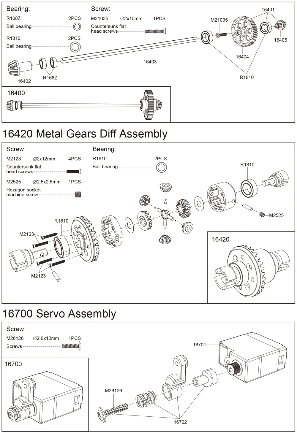 Original-Ersatzteile für MJX Hyper Go H16H H16E H16P 16207 16208 16209 16210 RC Autozubehör – Detail 20