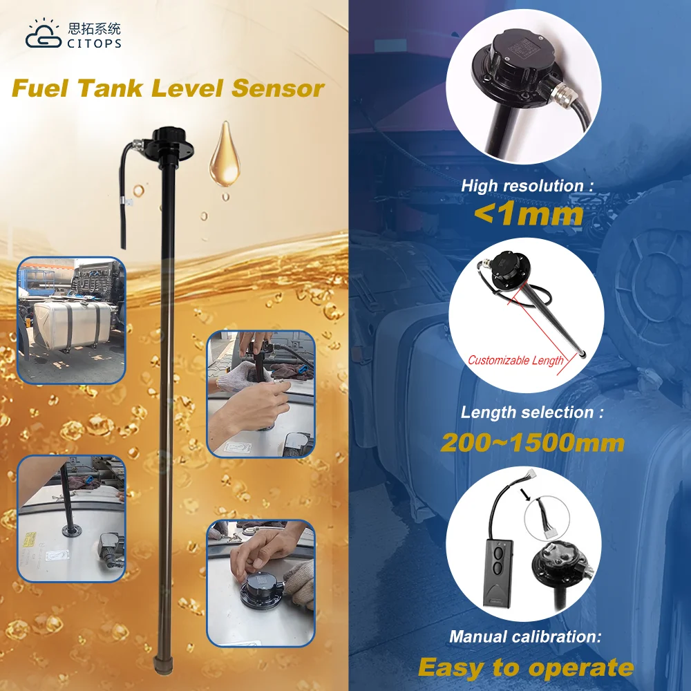 Fuel Gauge Sensor Oil Level Monitor RS232 RS485 MDVR Vehicle Tank Measurement Fleet Management Theft Detection Route Efficiency