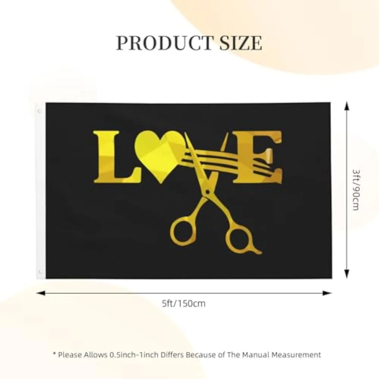 Love Stylist Barber Hair Cutting Design Outdoor Flag Durable Polyester For Garden