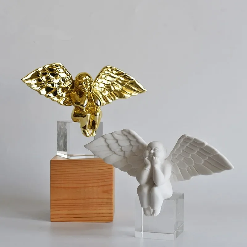 [MGT] European Creative resin sculpture cherub Angel modern home decoration crafts living room room decoration statues