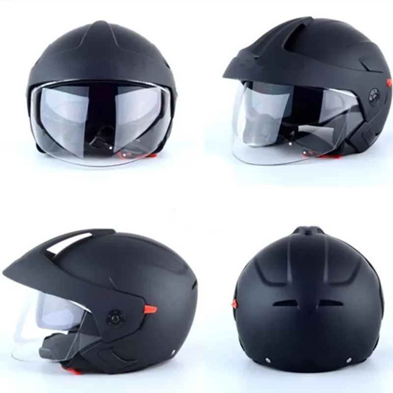 Hot Motocross Helmets (5 Colors) Masei Ruby Vintage Helmet 3/4 Open Face Scooter Helmet Vintage Jet Motorcycle Helmet Double Len