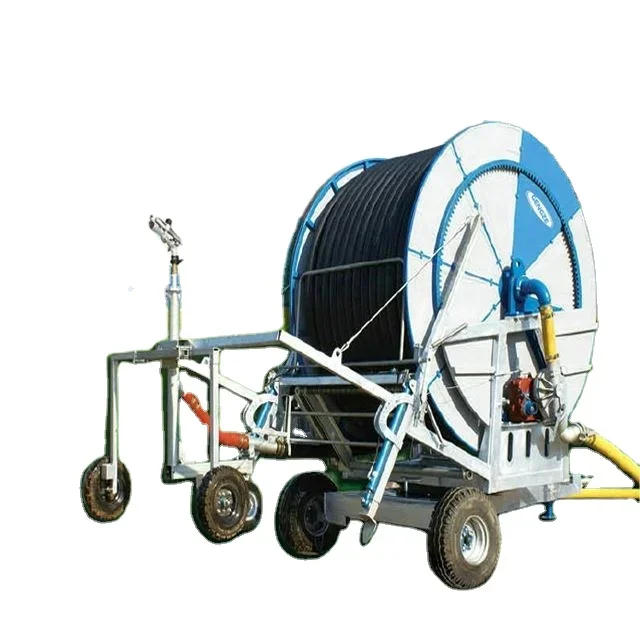 Hydraulic Automatic Self-propelled Water Turbine Hose Reel Irrigation Machine with Truss Boom system in Farm System