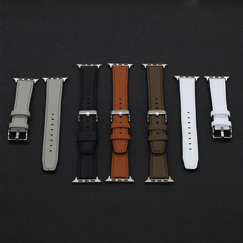 Strap for Apple Watch Band 10 9 8 7 45mm 41mm 42mm 44mm 40mm 46mm PU Leather bracelet belt for IWatch Series 6 SE 5 4 Ultra 49mm