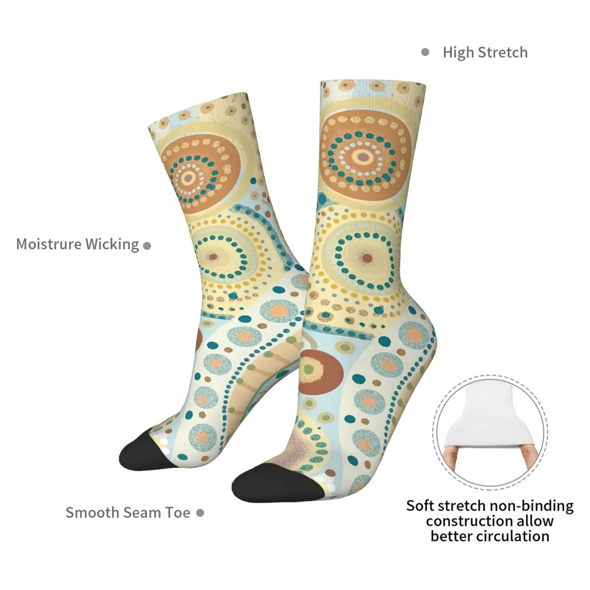 نغمات طبيعية ديسيجوال ماندالا الجوارب Harajuku جوارب امتصاص العرق اكسسوارات الجوارب الطويلة لهدايا عيد الميلاد الرجل المرأة #6