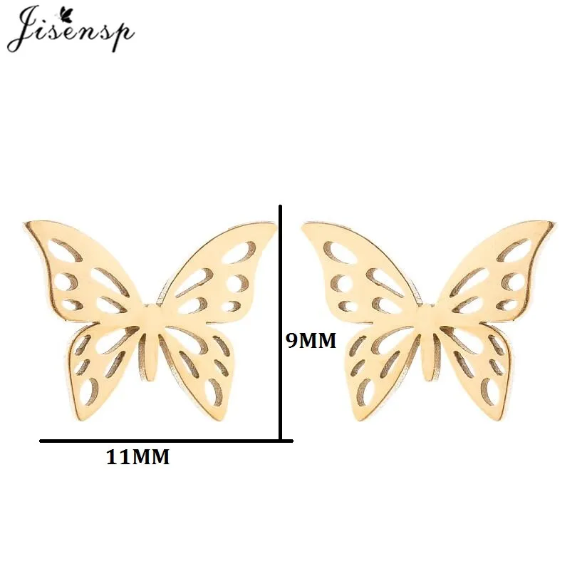 Delicate Stainless Steel Butterfly Earring Mini Cartoon Elephant Sheep Ear Jewelry Girls Birthday Earrings Gifts Accessories