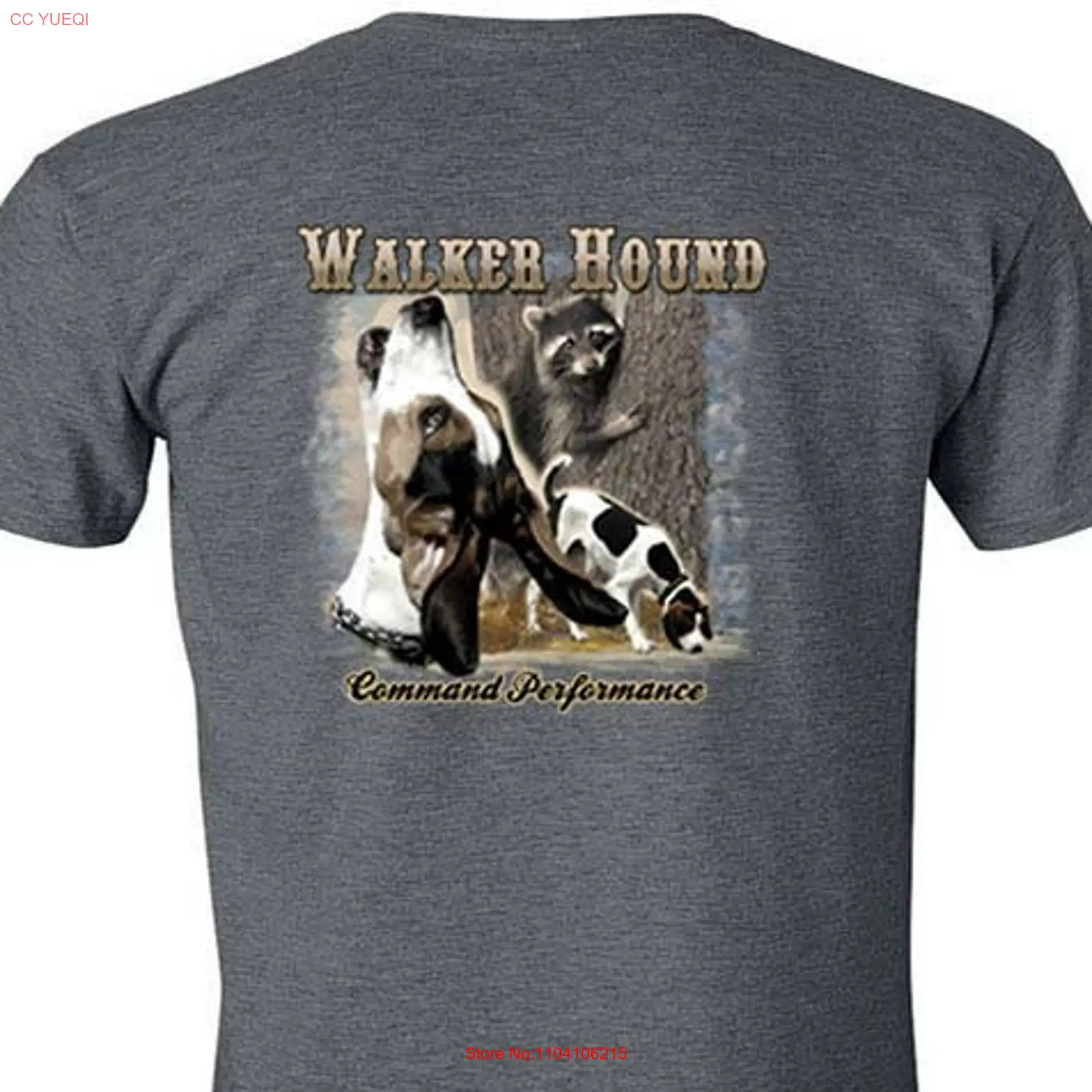 Camiseta de manga larga o corta de WALKER HOUND Command Performance Hunt Coon Dog Hunting