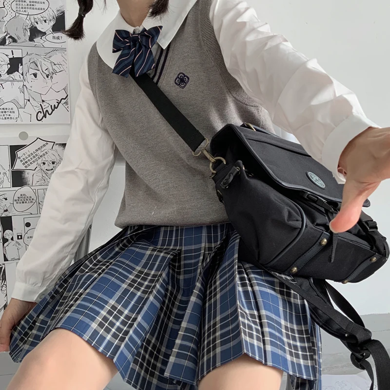 Suéter escolar japonés para estudiantes, uniforme coreano para chica, Jersey, chaleco con cuello en V JK, cárdigan de algodón de punto para mujer, disfraz de Anime para Cosplay