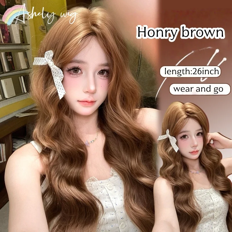 

Brown Wig for Women 26inch Long Wavy Hair Wig Synthetic Wigs High Temperature Fibers Nature Looking Cosplay Wig Halloween