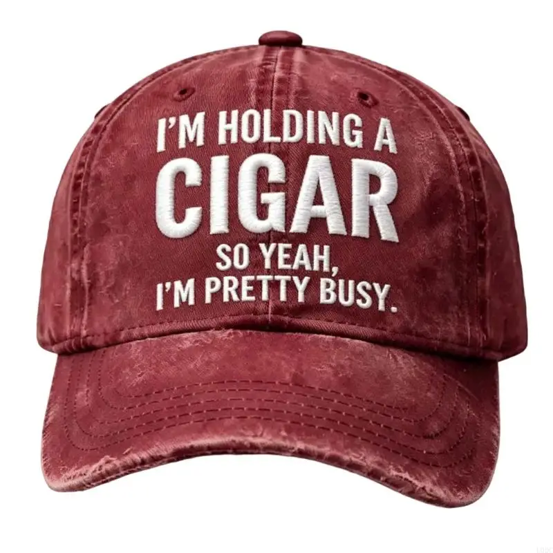 Embroidered Baseball Hat With Weathered Look for Commuting Outings Y166