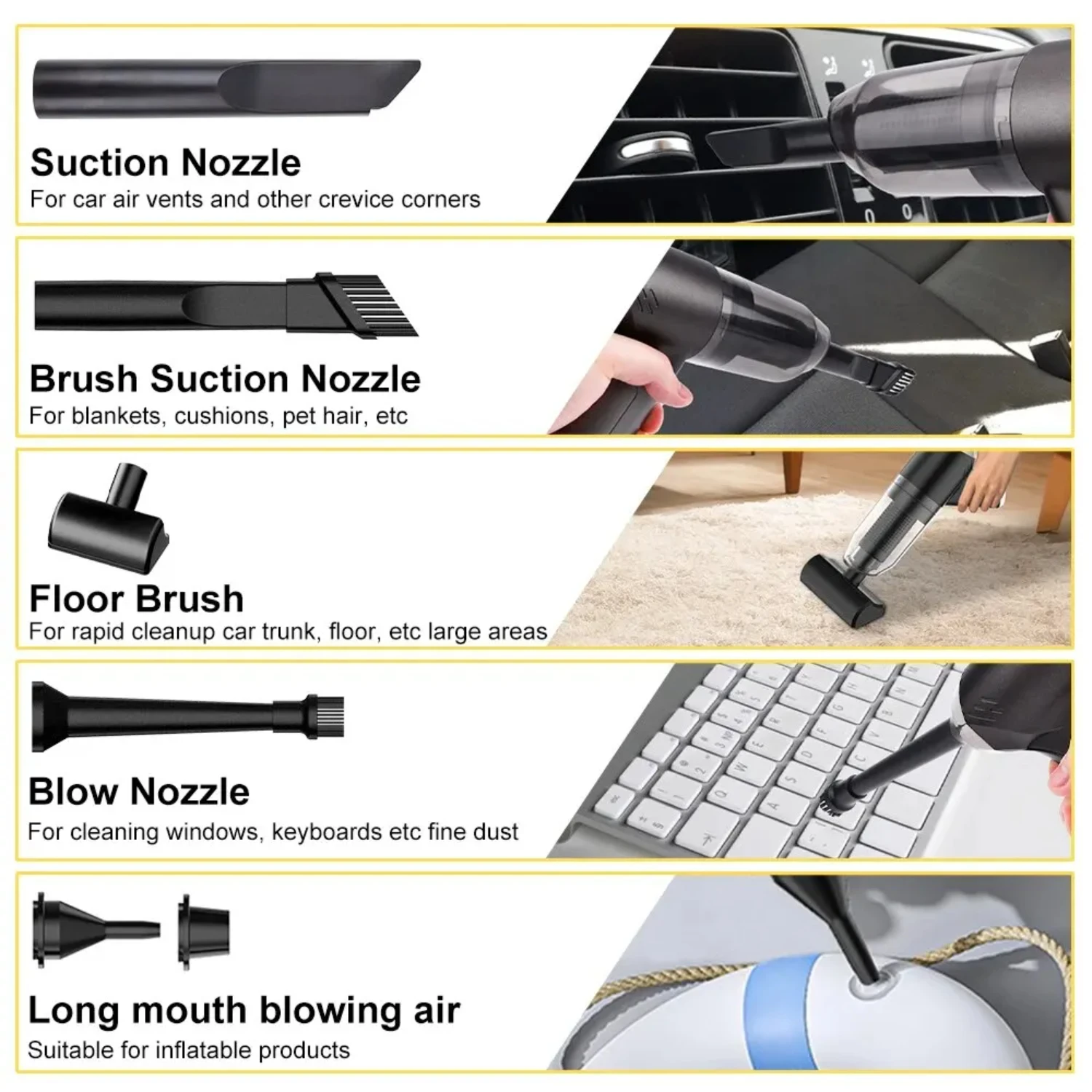 Handheld Whirlwind Car Vacuum Cleaner Mini Portable Car Ultra Power Handheld Car Wireless One Machine Multi Use Three in One