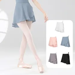 Women Ballet Skirts Wrap Dance Skirt Tie up Chiffon Short Skirt Women Dance Skirts Ballet Tutu Dress Adult Dance Costumes