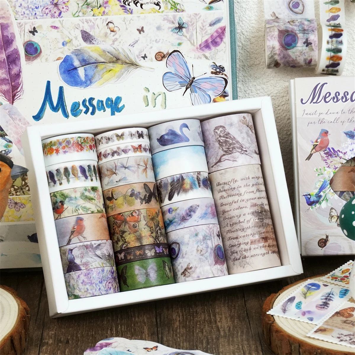 

20 рулонов ленты васи с животным узором, подходят для фоторамок своими руками, дневников, упаковки подарочной коробки, изысканных декоративных принадлежностей