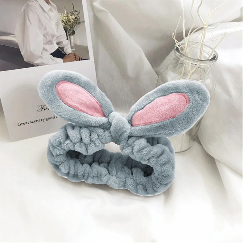 1pc Wide Skincare Headband Hairband For Washing Face Bunnys Hairband Yoga Hairband Rabbit Hairband Makeup Hairband With Ears