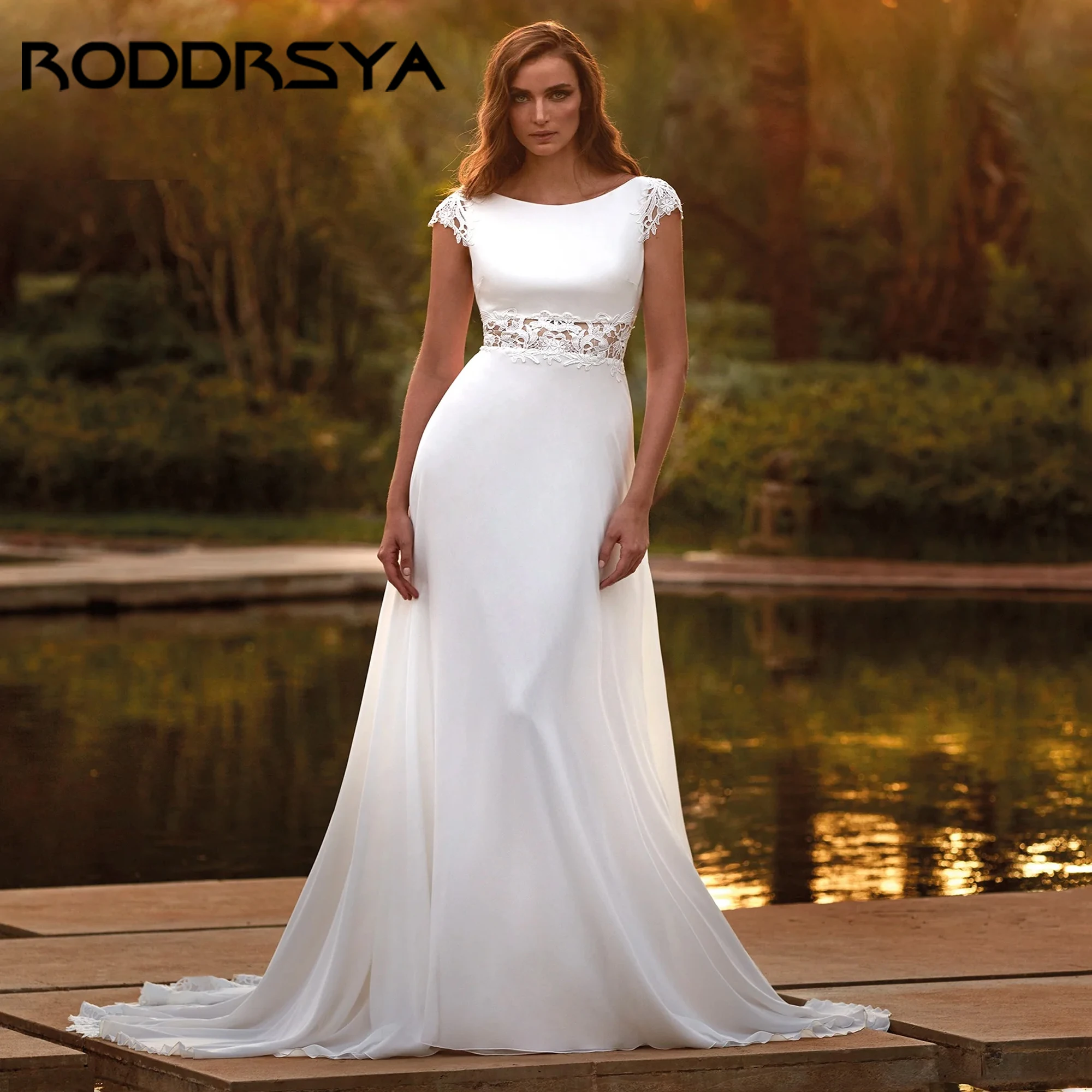 

Mermaid Wedding Dress Illusion Scoop Vestidos De Noiva Mariage Bridal Gown Bride Satin Applique Train Plus Size 2025 Customized