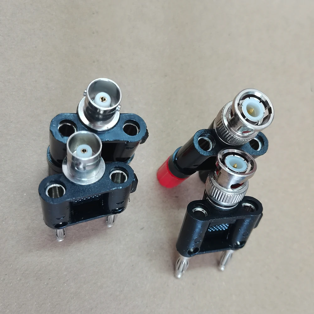 1 Stück BNC Q9 Adapter BNC Stecker auf zwei Dual 4mm Bananenstecker RF Koaxialverbinder BNC T-Stück 3-Wege-Splitter RF Adapter – Detail 5